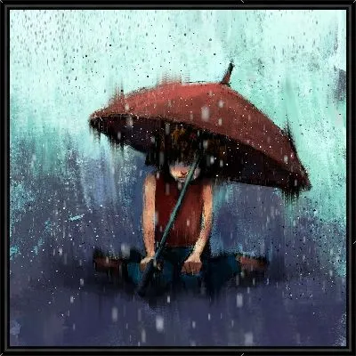 Картина Человек под зонтом