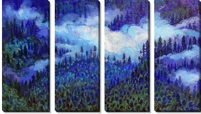 Модульная картина Загадочный лес
