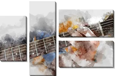 Модульная картина Игра на гитаре №3