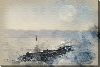 Картина маслом Луна и камни