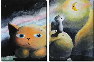 Модульная картина Кот и мышка