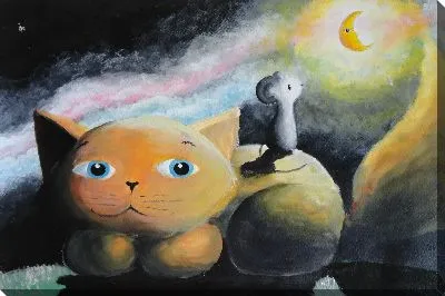 Картина маслом Кот и мышка
