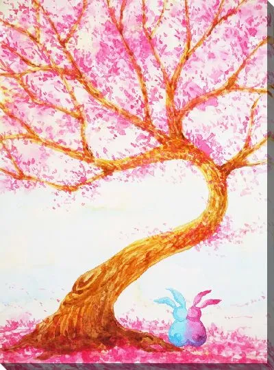 Картина маслом Зайцы под деревом