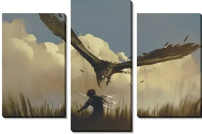 Модульная картина Агрессивная птица