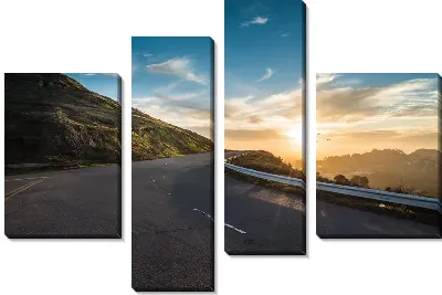 Модульная картина Человек бежит по дороге