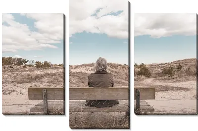 Модульная картина На скамейке