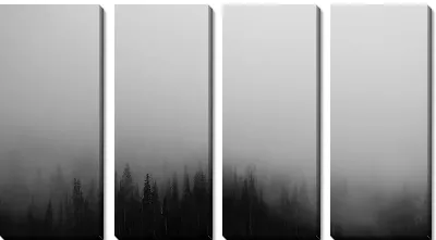 Модульная картина Туман над лесом