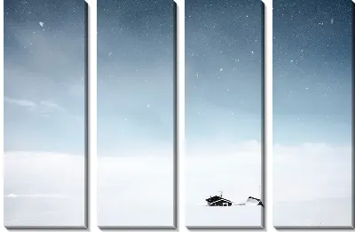 Модульная картина Дом в снегу