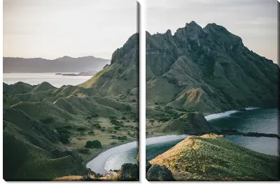 Модульная картина Девушка на скале