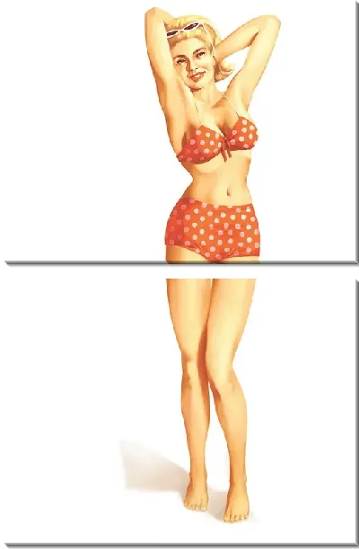 Модульная картина Пин-ап девушка