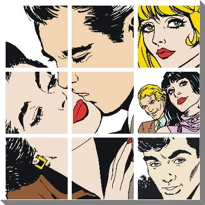 Картина маслом Люди поп арт