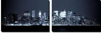 Модульная картина Панорама ночного города №7