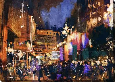 Картина маслом Улицы из комиксов