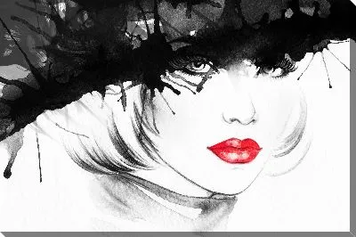 Девушка с красными губами