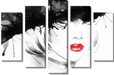 Девушка с красными губами