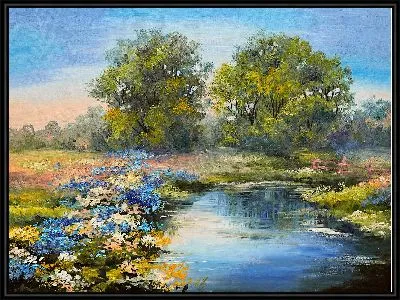 Картина Пруд в лесу №2