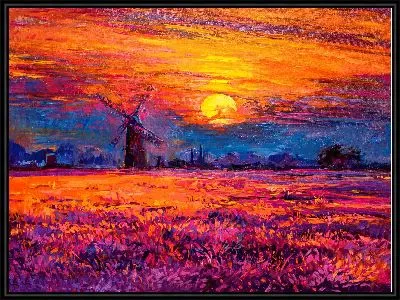 Картина Мельница на закате