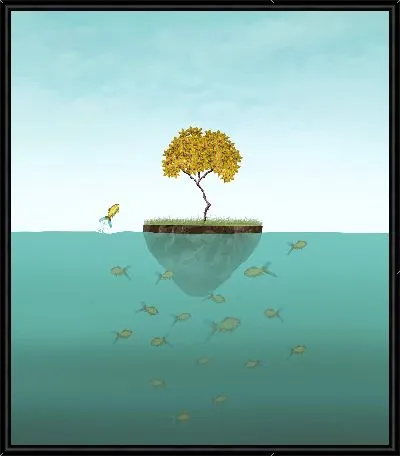 Рыбы под островом