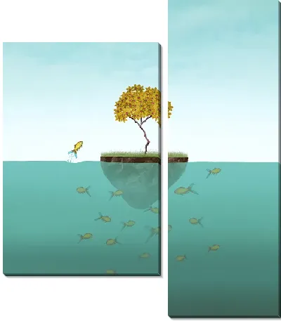 Рыбы под островом