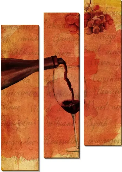 Модульная картина Бокал хорошего вина