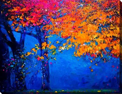 Картина маслом Осенние листья №5