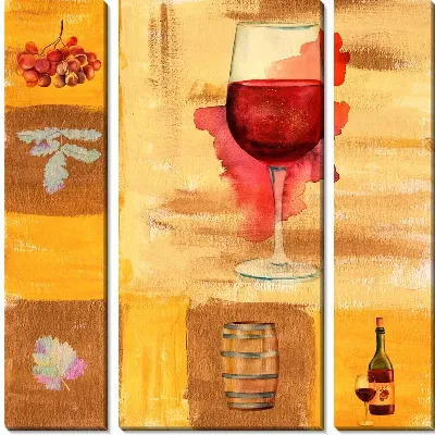 Модульная картина Состав вина