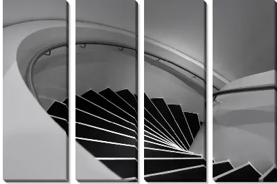 Модульная картина Черно-белая лестница