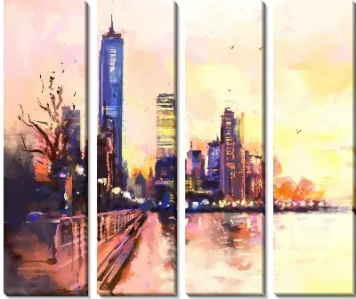 Модульная картина Городской пейзаж №28