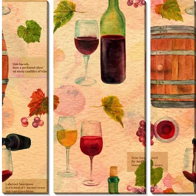 Модульная картина Разные вина