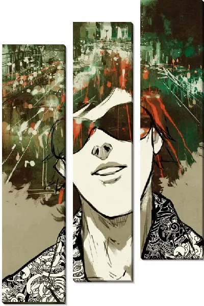 Модульная картина Город в волосах