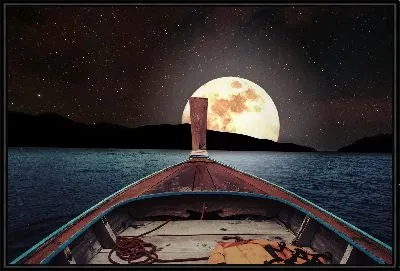 Картина Лодка плывет к луне