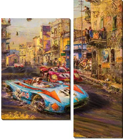 Модульная картина Опасные гонки