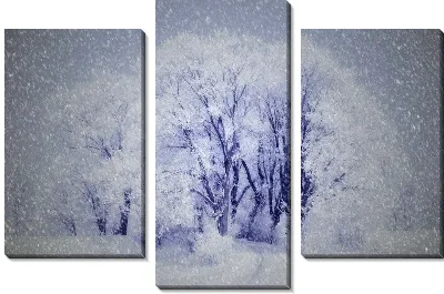 Модульная картина Деревья в снегу №2
