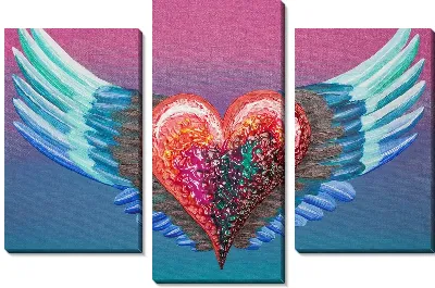 Модульная картина Сердце с крыльями