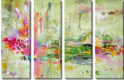 Модульная картина Брызги на бежевом