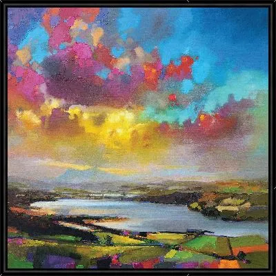 Цветное небо над рекой