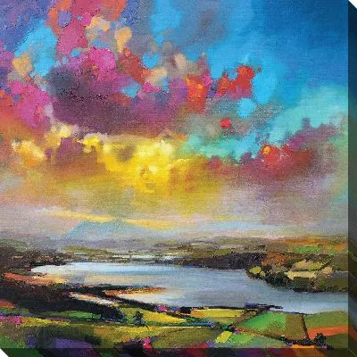 Цветное небо над рекой