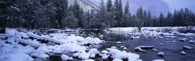 Плакат Река в лесу зимой №2
