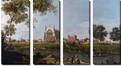 Модульная картина Речной Пейзаж (Eton College)
