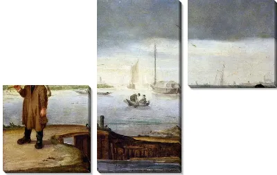 Картина Рыбаки (Fishermen near Muiden Castle)