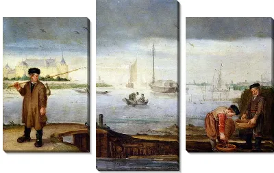 Картина Рыбаки (Fishermen near Muiden Castle)