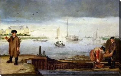 Картина Рыбаки (Fishermen near Muiden Castle)