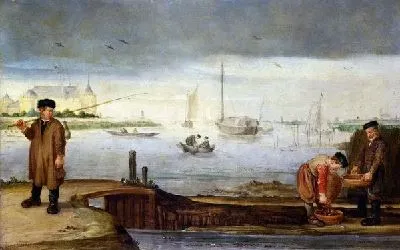 Картина Рыбаки (Fishermen near Muiden Castle)