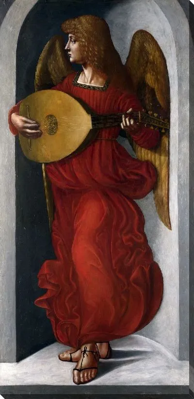 Картина Ангел в красном с лютней ( An Angel in Red with a Lute)