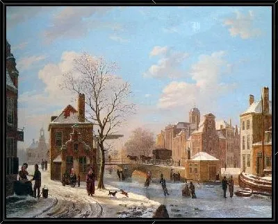 Немецкий город зимой (A Dutch Town Scene in Winter)