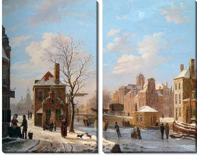 Немецкий город зимой (A Dutch Town Scene in Winter)
