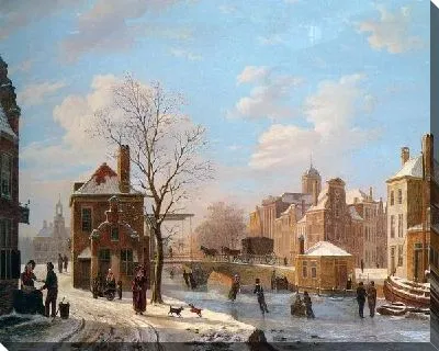 Немецкий город зимой (A Dutch Town Scene in Winter)