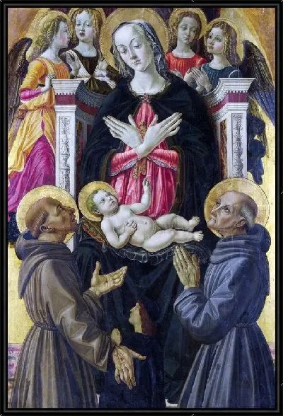 Картина Мадонна с младенцем и ангелами ( The Virgin and Child with Saints, Angels and a Donor)
