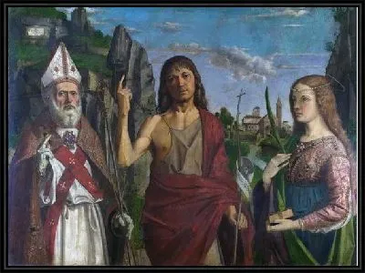 Картина Святой Зенон, Святой Иоанн Крестителя и женщины-мученицы (Святой Зенон, святого Иоанна Крестителя и женщины-мученицы)