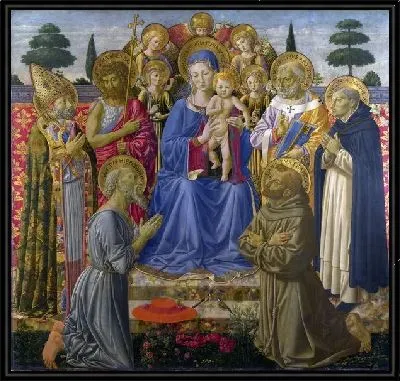 Мадонна с младенцем среди ангелом ( The Virgin and Child Enthroned among Angels and Saints)